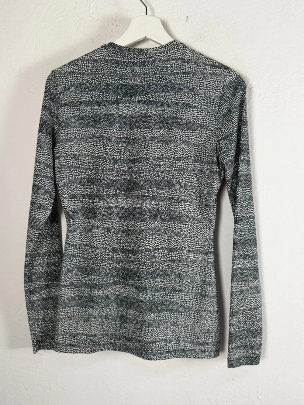 Nike Golf Womens Dri-Fit Black White Print Long Sleeve Top Small Stretch Sports